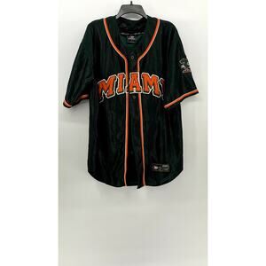 COLOSSEUM Men's Vintage Green-Orange Miami Hurricanes Baseball Jersey SZ L